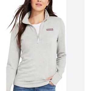 Vineyard Vines Shep Shirt Women’s Small Gray Quarter Zip Pullover Preppy Lounge